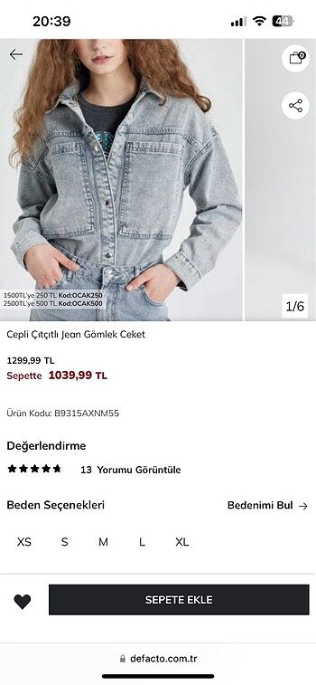 Defacto Kot ceket