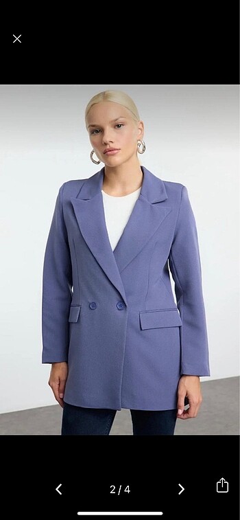 36 Beden Blazer ceket indigo rengi