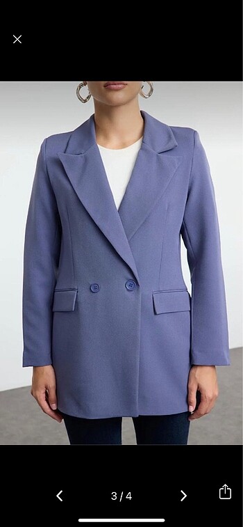 36 Beden mor Renk Blazer ceket indigo rengi