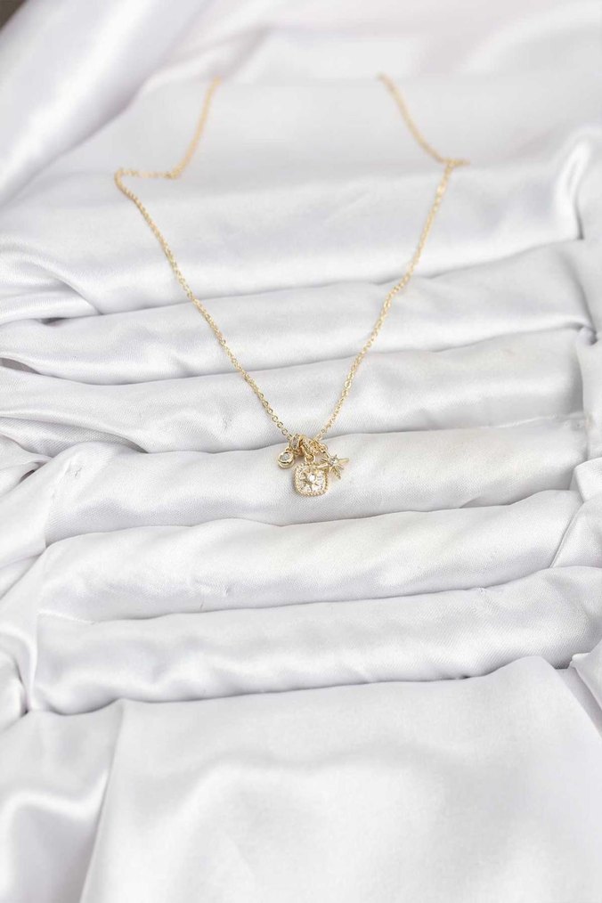 Çelik Charmlı kolye - Görsel 2