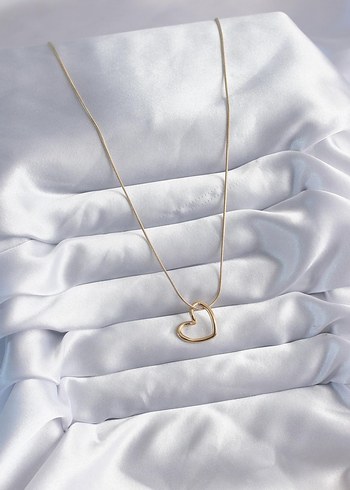 Çelik, kalp model kolye - Görsel 2