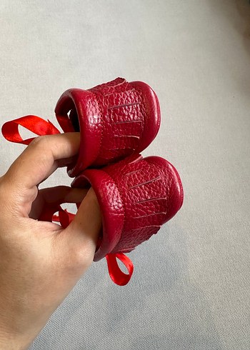 Kız Bebek Kırmızı Deri İlk Adım Ayakkabısı - Görsel 4