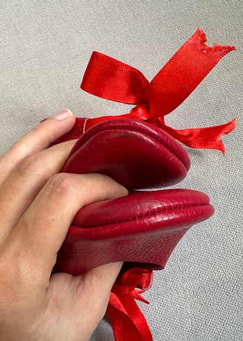 Kız Bebek Kırmızı Deri İlk Adım Ayakkabısı - Görsel 6