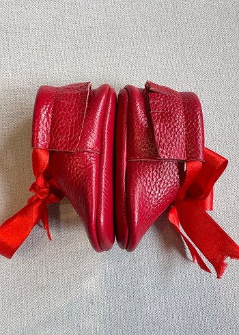 Kız Bebek Kırmızı Deri İlk Adım Ayakkabısı - Görsel 5