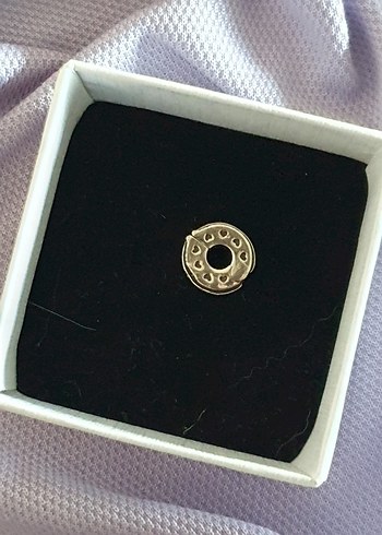 Düğmeli Nakışlı Altın Renkli Vintage Kadın Charm - Görsel 2