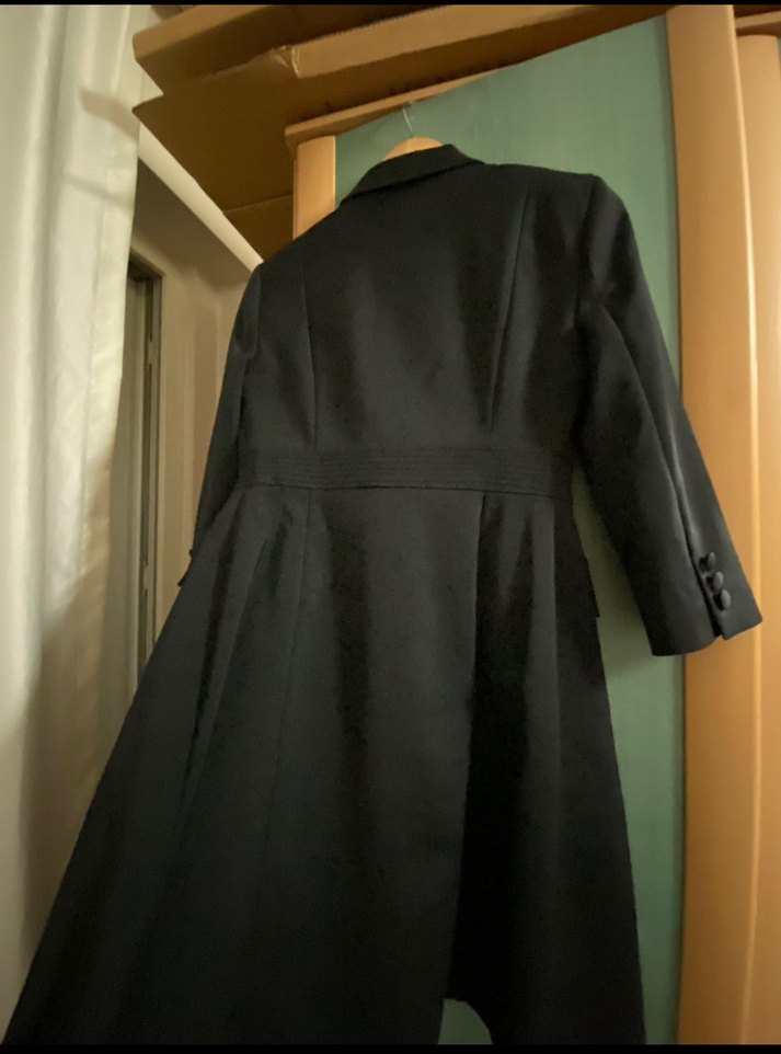 Siyah kruvaze Uzun  Blazer  Ceket Elbise - Görsel 2