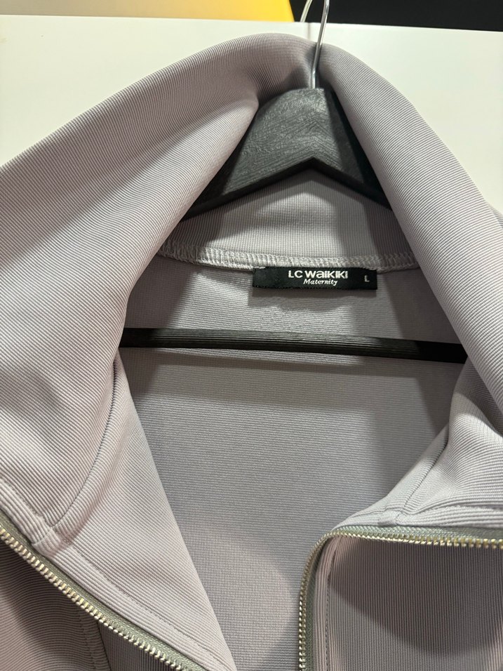 Gri Yarım Fermuarlı Yüksek Yakalı Sweatshirt - Görsel 2