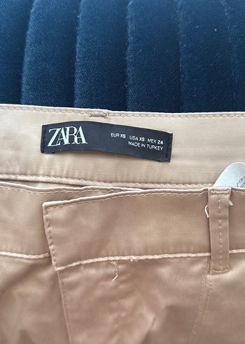 Bej Düğmeli Rahat Kesim Kadın Kumaş Pantolon - Görsel 2