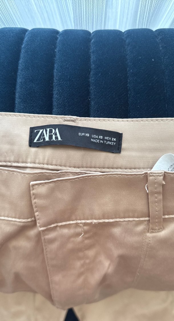 Bej Düğmeli Rahat Kesim Kadın Kumaş Pantolon - Görsel 2