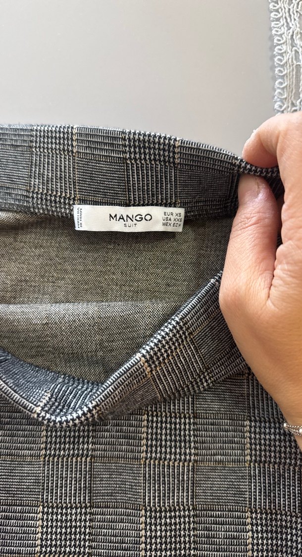 Gri Ekose Midi Kalem Etek - Görsel 3