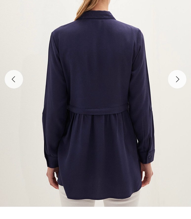 Düğmeli Lacivert Hamile Tunik - Görsel 3