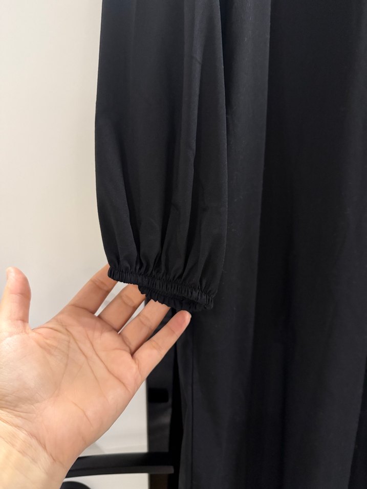 Siyah Uzun Kollu Hakim Yaka Elbise - Görsel 2