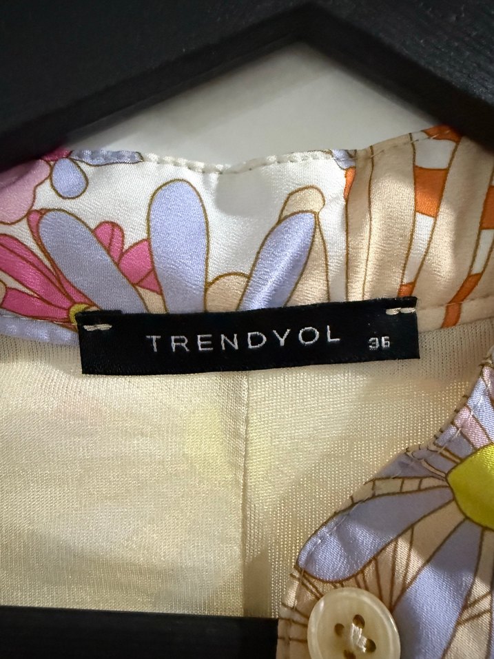 Bohem Renkli Uzun Kollu hakim Yaka Elbise - Görsel 2