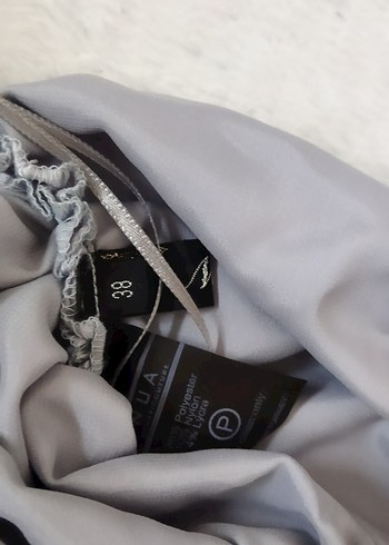 Gri Drapeli boyundan baglamali ust - Görsel 3