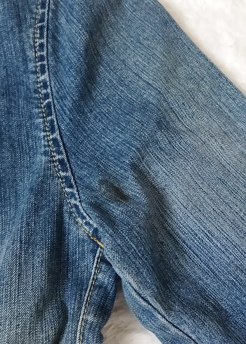 Düğmeli Kadın Mavi Denim Ceket - Görsel 4