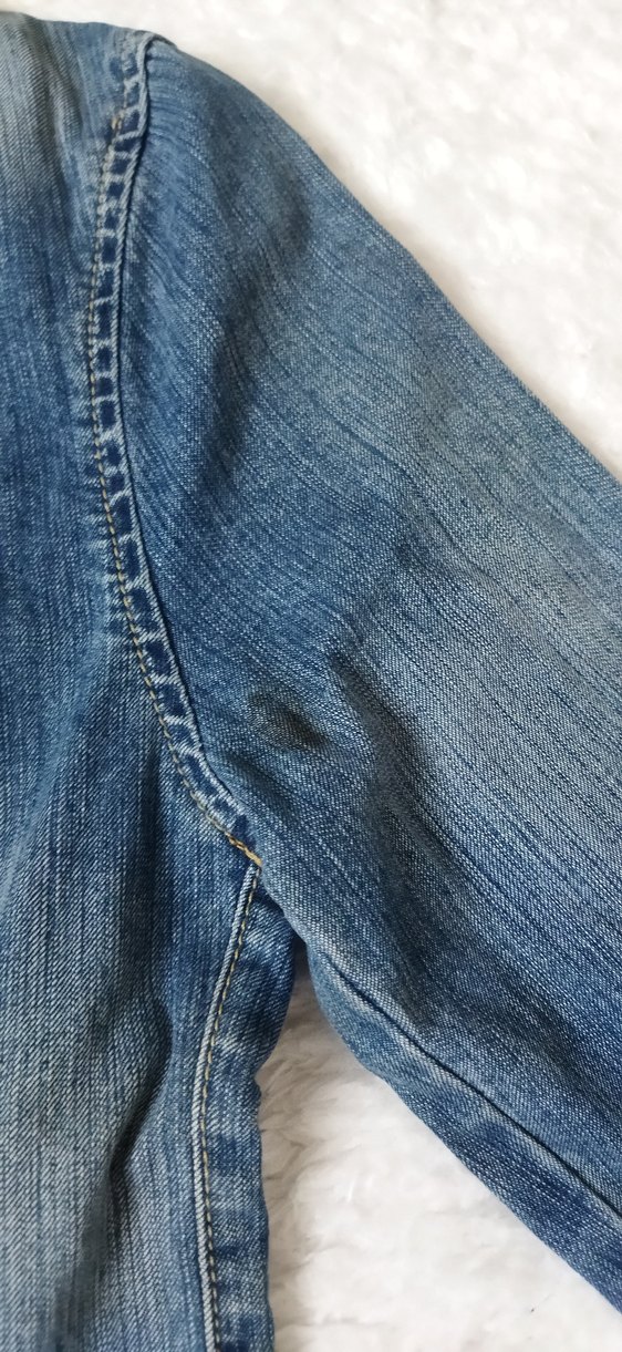 Düğmeli Kadın Mavi Denim Ceket - Görsel 4