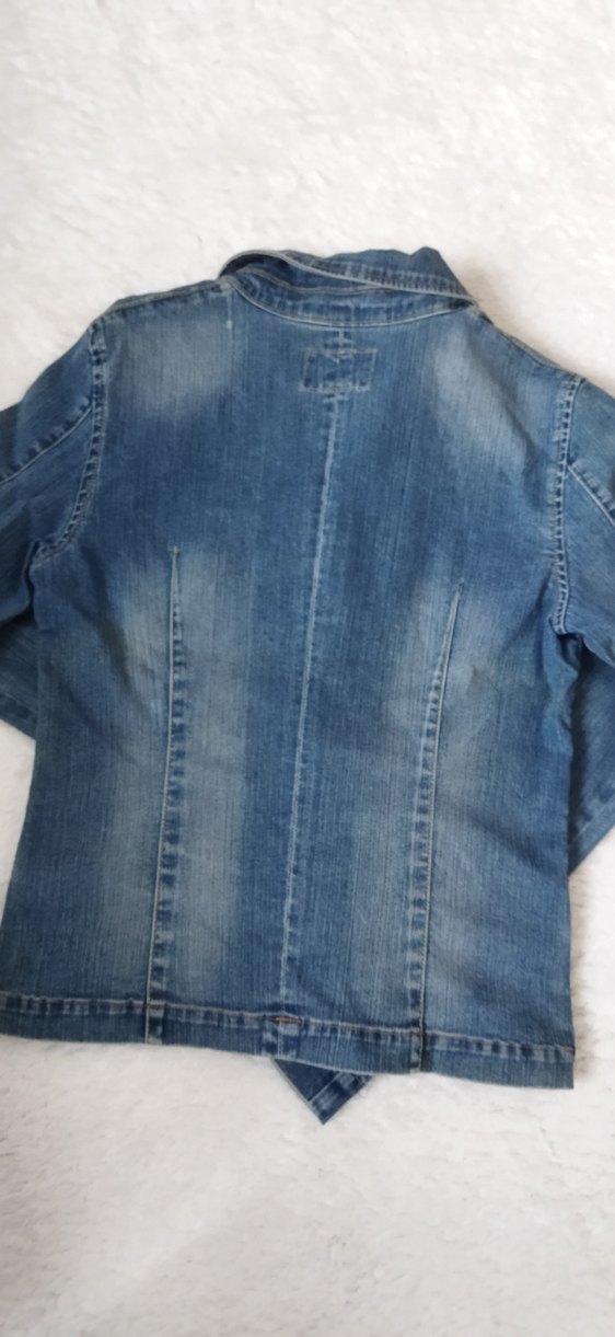 Düğmeli Kadın Mavi Denim Ceket - Görsel 5