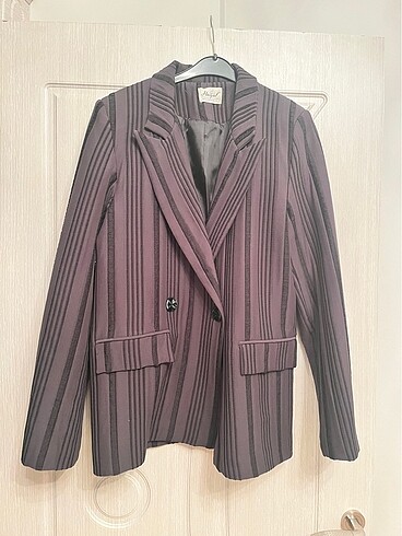 Çizgili blazer ceket
