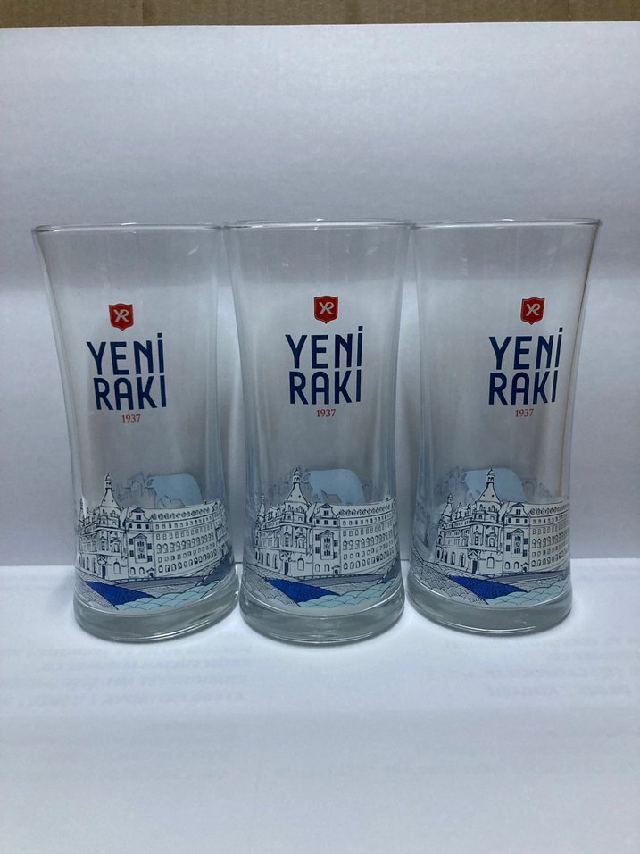 Yeni Rakı Temalı 3'lü Kadıköy boğası Cam Bardak Seti - Görsel 2