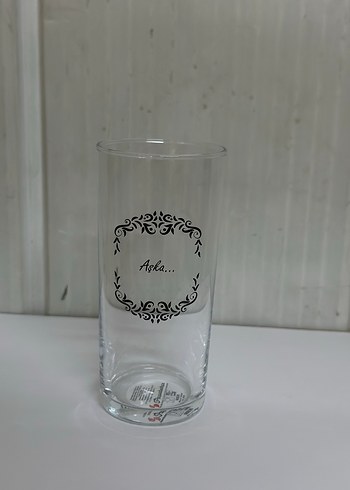 Beyaz Yazılı İnce Cam Bardak rakı