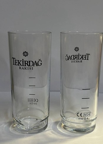 Tekirdağ Rakısı Logolu İki Cam Bardak