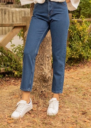 Mavi Midi Boy Regular Fit Kadın Denim Pantolon