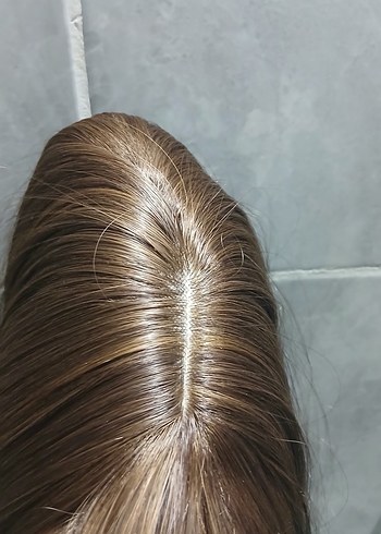 Koyu Kumral/Açık Kahve Peruk/Çıtçıt Tepelik 50 cm Uzun - Görsel 2