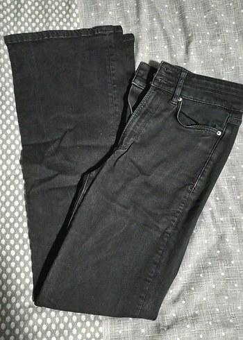 Siyah Flare Jean - Görsel 2