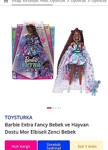 Beden Barbie mor elbiseli zenci