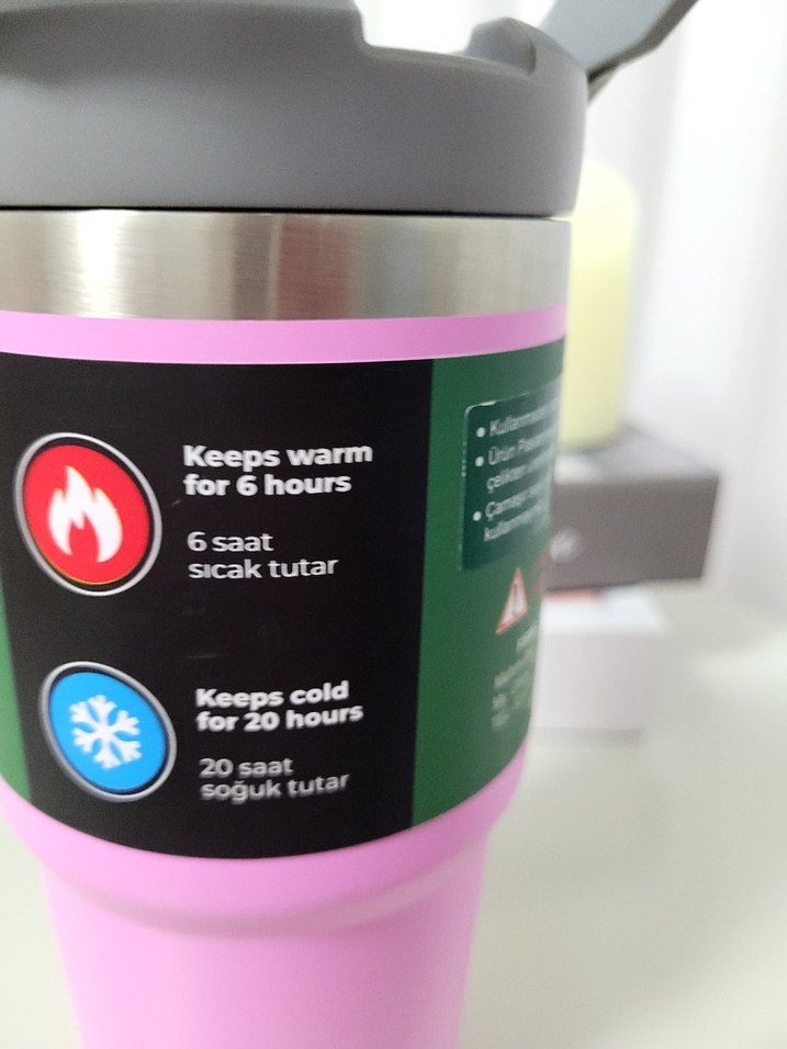 650 ml Pembe Çelik Termos - GLOBOX - Görsel 3