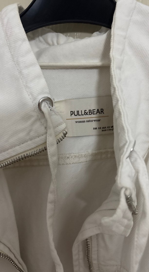 Beyaz Kemerli Kadın Denim Ceket - Görsel 2