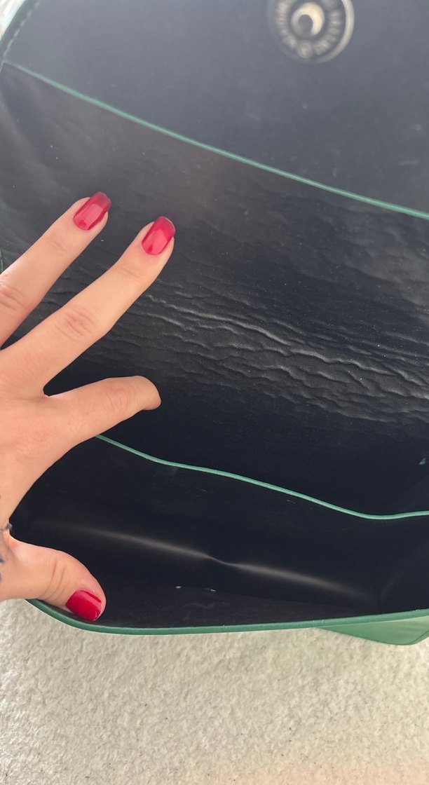 Yeşil Deri Kadın Çanta - Görsel 4