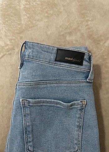 diğer Beden Mavi Gold Düğmeli Normal Boy Kadın Jean