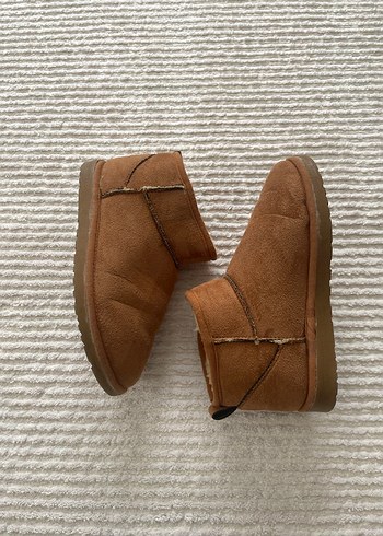Kürklü Taba Kadın Süet UGG Bot