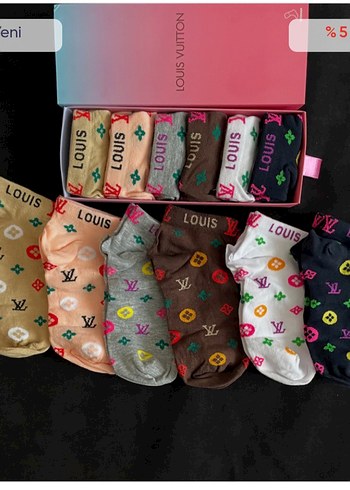 Renkli Louis Vuitton Mini Kız Çorapları