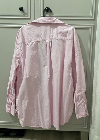Pembe Düğmeli Keten Kadın Gömlek H&M - Görsel 2