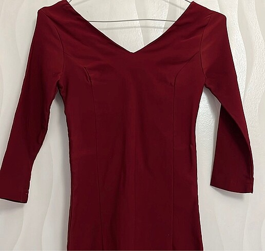 Diğer Bordo mini elbise