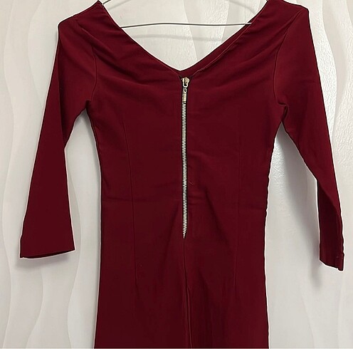 s Beden bordo Renk Bordo mini elbise