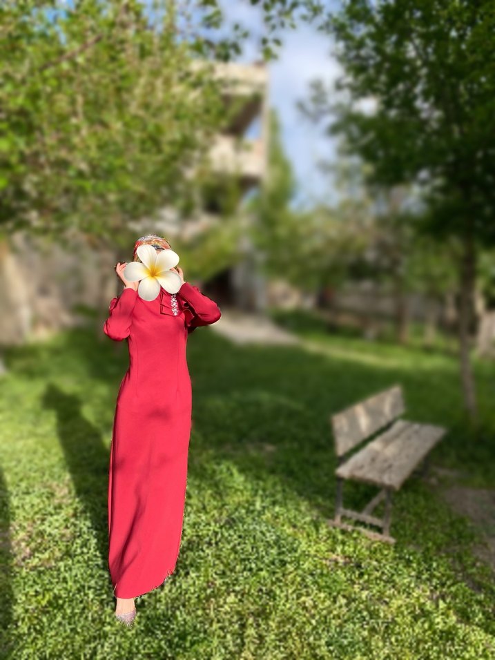 Bordo Drapeli Uzun Kadın abiye - Görsel 3