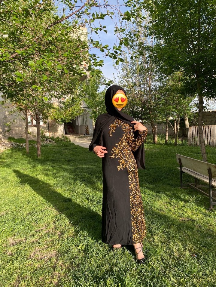 Siyah Drapeli Uzun Kollu Gotik Elbise - Görsel 2