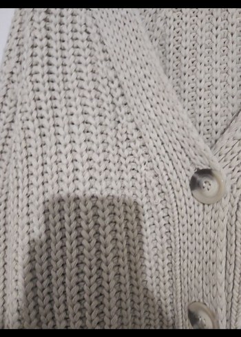 Taş rengi triko hırka - Görsel 2