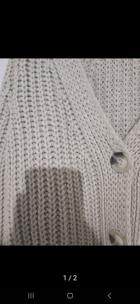 Taş rengi triko hırka - Görsel 2