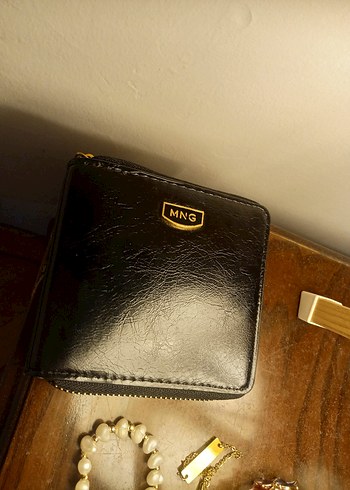 MANGO Siyah Deri Fermuarlı Kadın Cüzdanı - Görsel 2