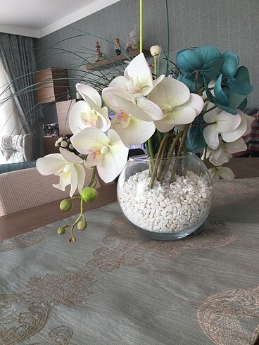 Diğer Orkideli cam vazo