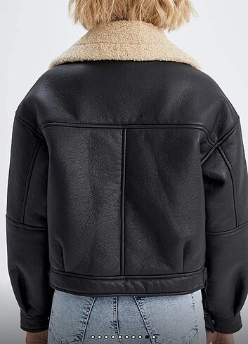 l Beden Oversize deri içi yünlü ceket