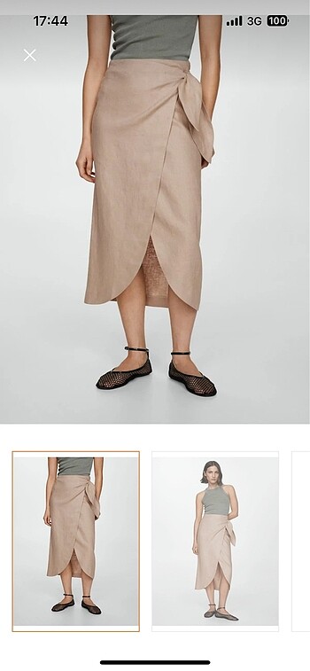m Beden camel Renk Mango Midi Etek