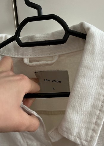 Kadın Beyaz Düğmeli Denim Ceket - Görsel 2