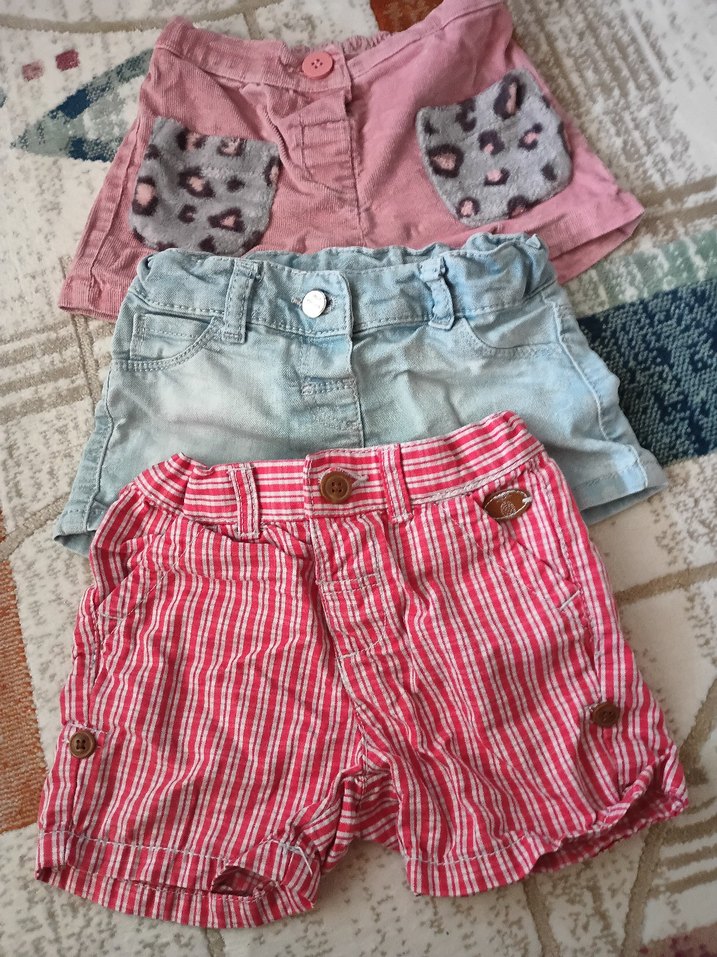 Kız Çocuk Renkli Denim Şortlar - Görsel 2