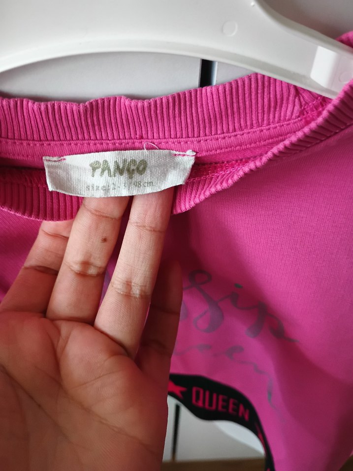 Kız Çocuk Renkli Baskılı Pembe Sweatshirt - Görsel 2