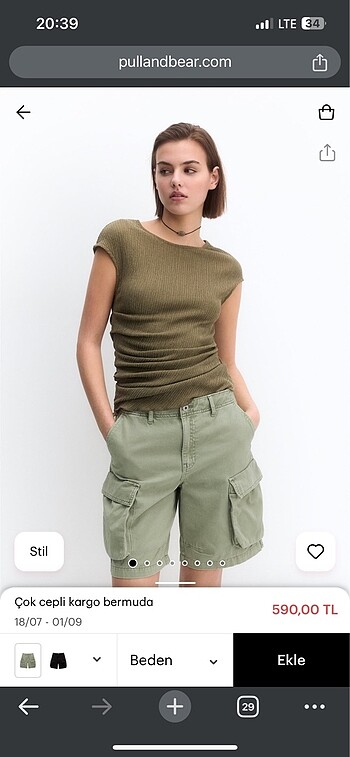 Pull and Bear Haki top